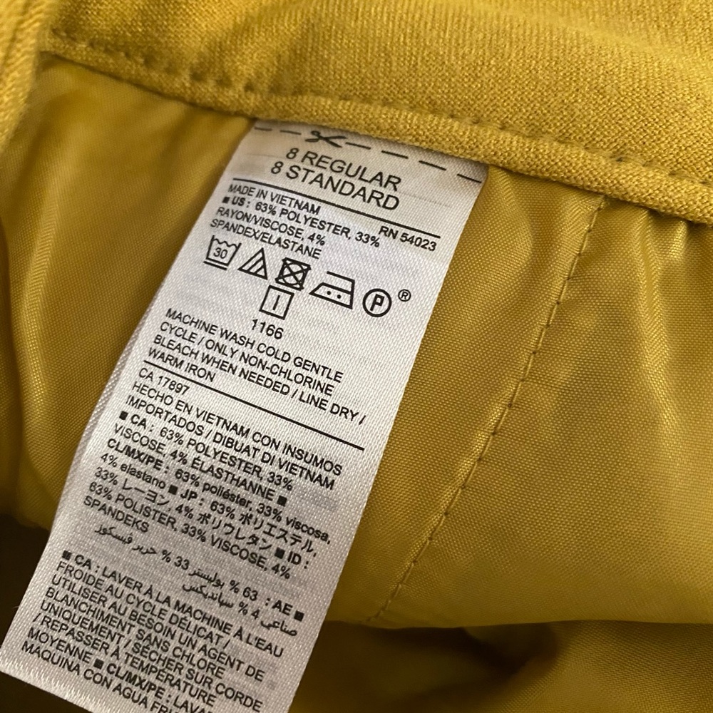Old Navy Mustard Yellow Harper Mid Rise Ankle Pant - Picture 8 of 9